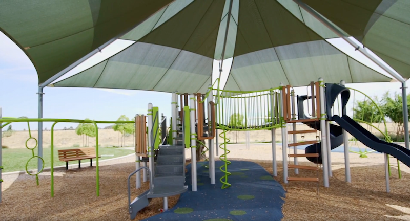 large shade over the play structure