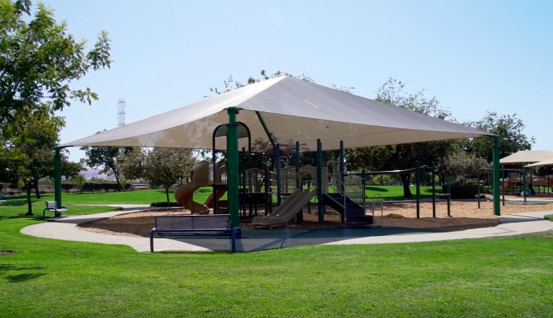Wide of the orchard park play structure