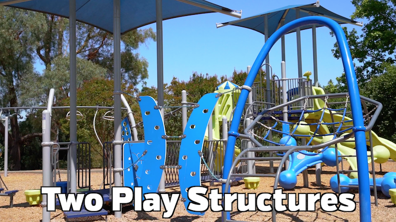 Two Play Structures at Arbolado Park 