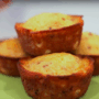 stacked corn muffin on plate