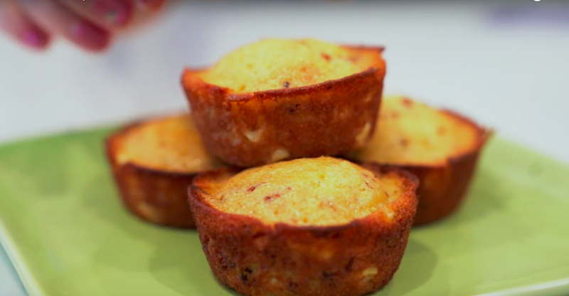 stacked corn muffin on plate