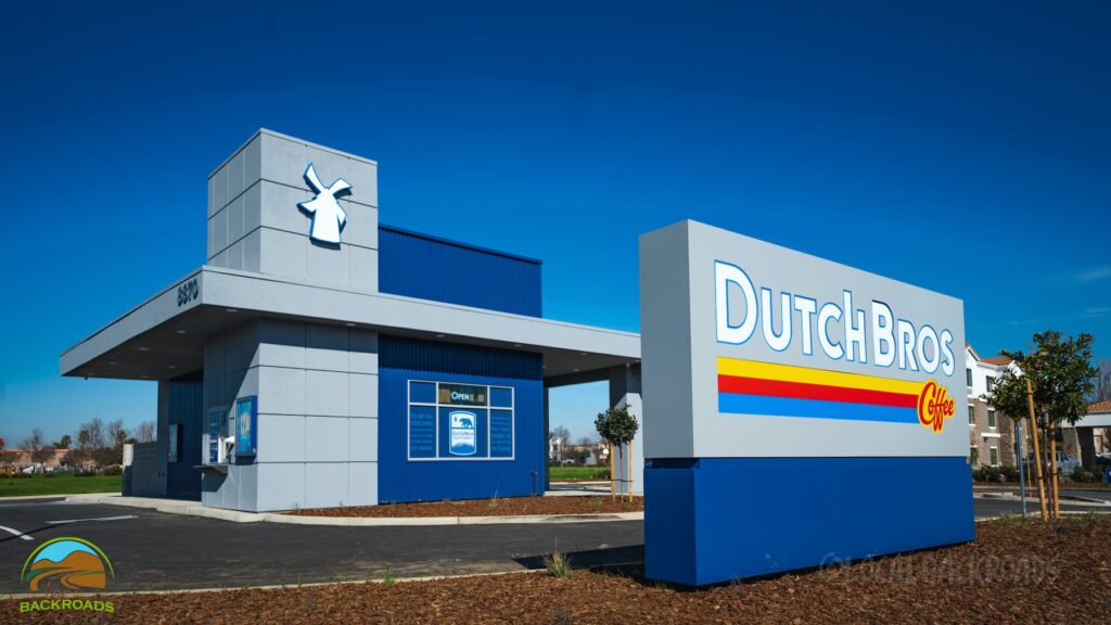 Front of Dutch Bros sign and building