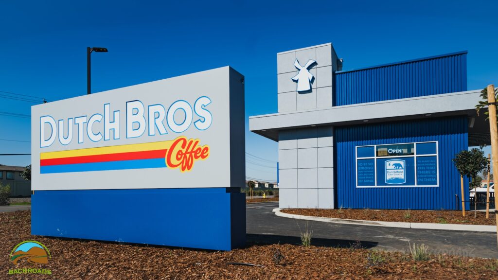 Front of Dutch Bros sign and building