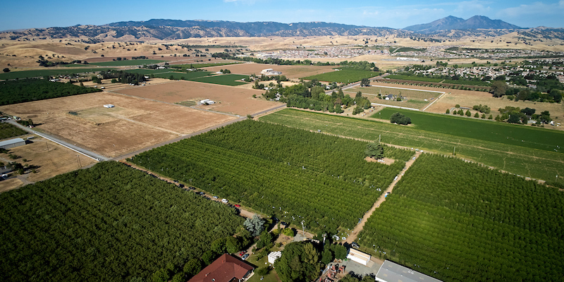 aerial view of dwelley family farms