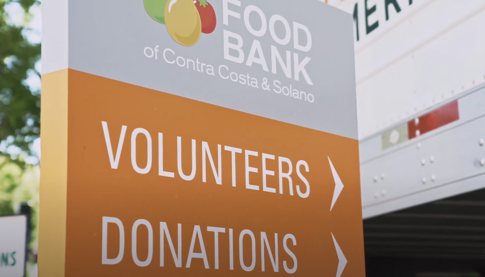 Food bank volunteer sign