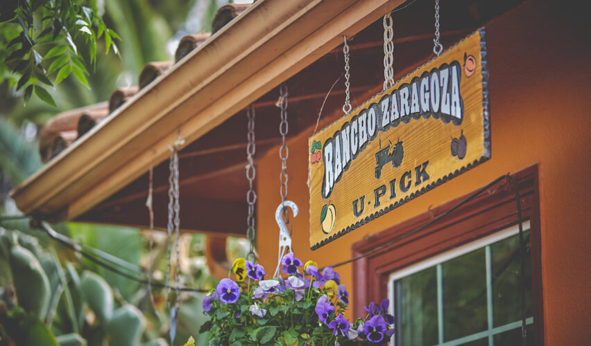 Rancho Zaragoza hanging sign