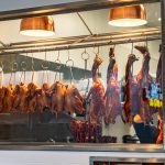 The signature roast ducks on display