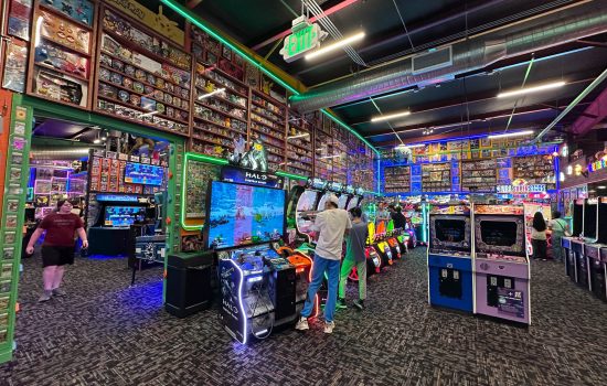 Next Level Pinball Museum - various arcade and pinball machines decorated with different video game memorabilia