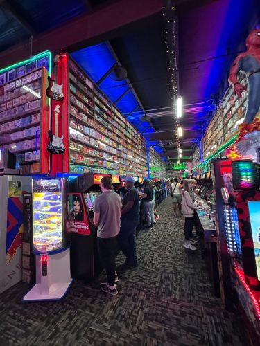 Next Level Pinball Museum - various arcade and pinball machines decorated with different video game memorabilia